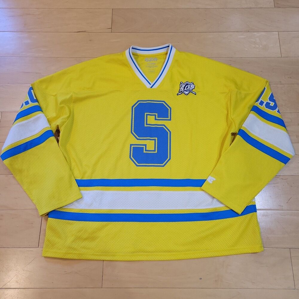 RARE SZA SOS Tour 2023 Hockey Jersey XL Yellow Blue Long Sleeve Hip Hop Concert